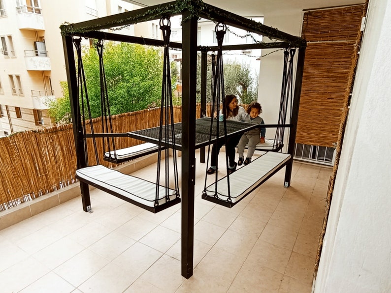 Custom 10 Person Swing Table Dining Set - 1.3 Ton Capacity Heavy-Duty Metal Frame Commercial Furniture by home art paris