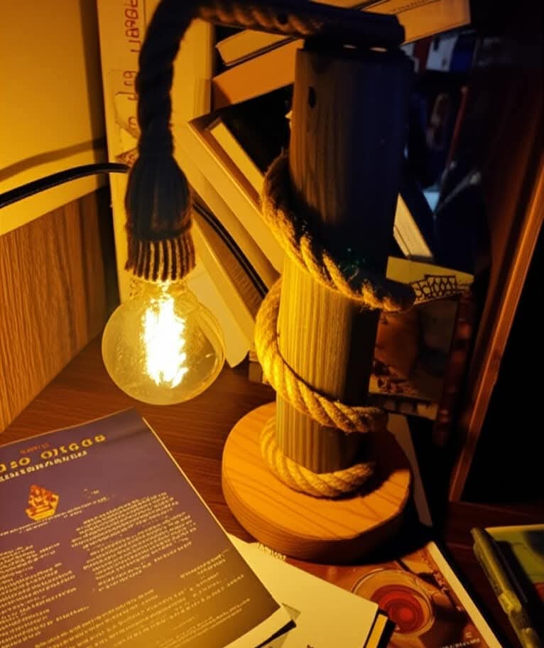 Vintage Table Lamp Crafted from 100-Year-Old Historic Telegraph Pole - Homeartparis production