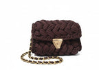 Brown Popcorn Stitch Crossbody Bag - Designer Knit Shoulder Bag by Seval Özsoy - Unique Limited Edition Boho Purse - Special Gift for Her