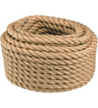 The Natural Jute Rope Handrail Kit (5m Rope + 5 Brackets), Rustic Stair Railing, Wall Mount Banister Coastal Farmhouse