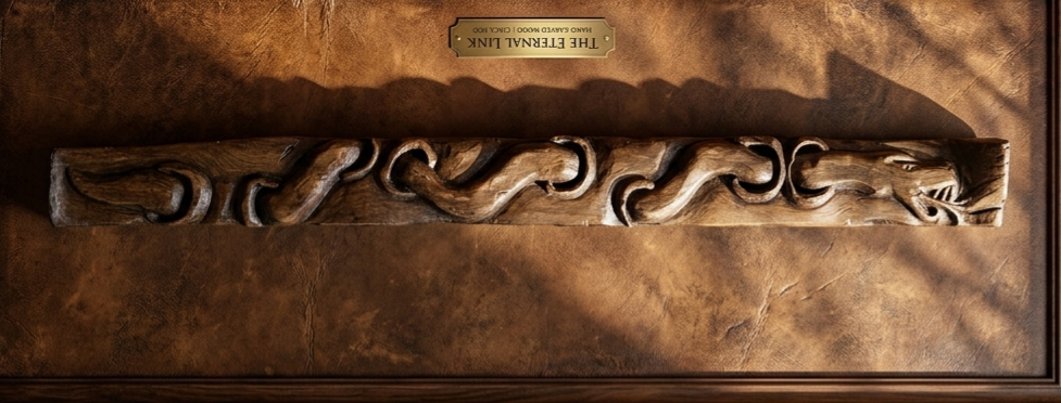 The Eternal Loop: Mythological Hand-Carved Snake Masterpiece (75 cm) - Homeartparis production