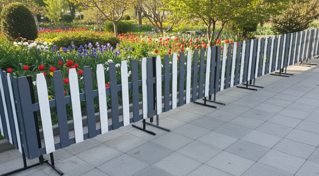 Freestanding Wood Picket Fence Panel, Portable Retail Store Barrier, Modular Event Booth Display, Customizable Pine Wood Fence Section by homeartparis