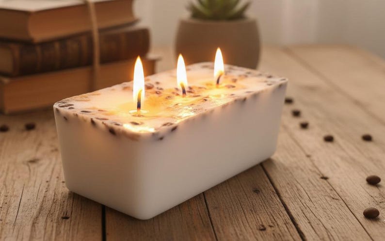 Custom Large 3 Wick Coffee Scented Candle Farmhouse Table Centerpiece Homeartparis production