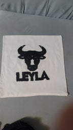 Zodiac Sign Punch Needle Pillow Case – Custom Name Linen Cushion Cover – Unique Astrology Gift