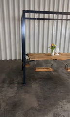 The Swing Table porch garden Dining Set - 1.3 Ton Capacity Heavy-Duty Metal Frame Commercial Furniture by home art paris