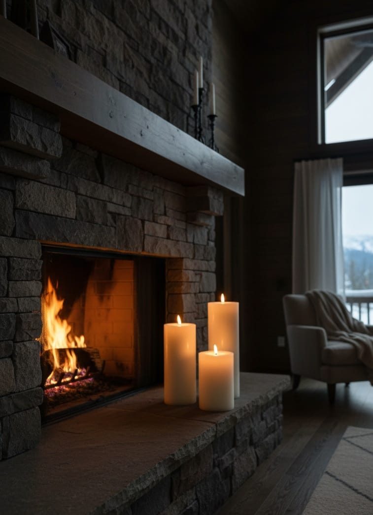 Set of 3 Giant Pillar Candles - 3-Wick Scented Luxury Candles with Custom Wooden Crate - Homeartparis production