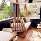 Handmade Rustic Porch Swing & Lounger | Pine Wood Swing Homeartparis