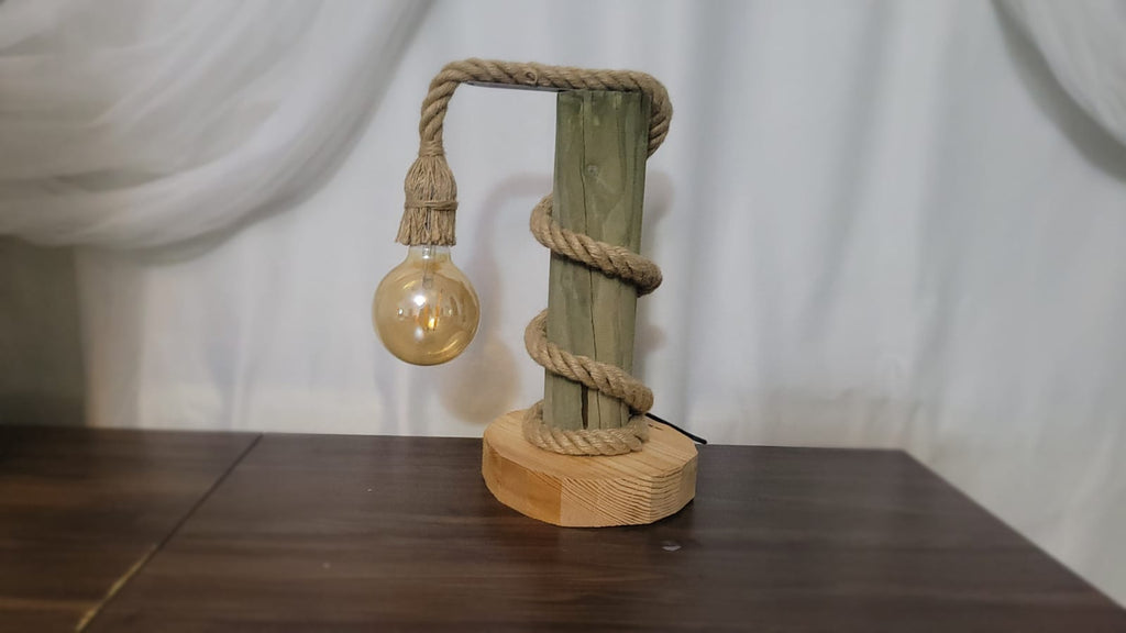 Vintage Table Lamp Crafted from 100-Year-Old Historic Telegraph Pole - Homeartparis production