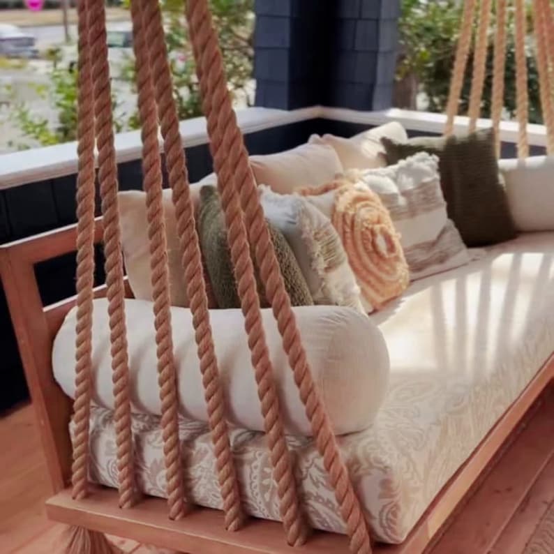 Handmade Rustic Porch Swing & Lounger | Pine Wood Swing Homeartparis