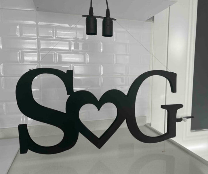 Customizable Wooden Letters & Heart Message Modern Pendant Light -