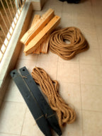 Rustic Wood and Rope Garden Fence, Nautical Themed Patio Railing, Jute Rope Pathway Border/ by home art paris