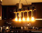Rustic 100 cm Wood Beam Chandelier with 10 Hanging Rope Sockets Homeartparis production