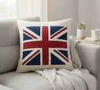 Homeartparis Punch Needle UK Flag Pillow - Handmade Union Jack Tufted Cushion by Seval Özsoy - Patriotic British Decor - Available as Cover Only or with Filling