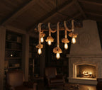 6-Light Natural Oak Branch and Rope Rustic Chandelier - Organic Homeartparis Design