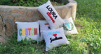 Homeartparis Custom Punch Needle Name Pillow - Personalized Monogram Initial Cushion by Seval Özsoy - Unique Linen Decor Gift - Available as Cover or with Insert