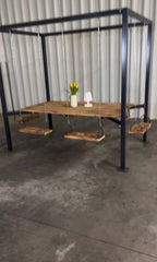 The Swing Table porch garden Dining Set - 1.3 Ton Capacity Heavy-Duty Metal Frame Commercial Furniture by home art paris