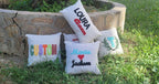 Homeartparis Custom Punch Needle Name Pillow - Personalized Monogram Initial Cushion by Seval Özsoy - Unique Linen Decor Gift - Available as Cover or with Insert