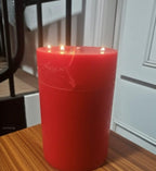 Customizable size red Pillar Candle Handmade Table Centerpiece Homeartparis production