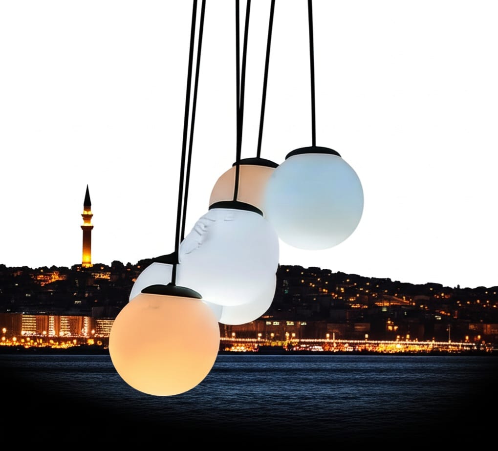 Modern White Glass Globe Pendant Light Homeartparis production