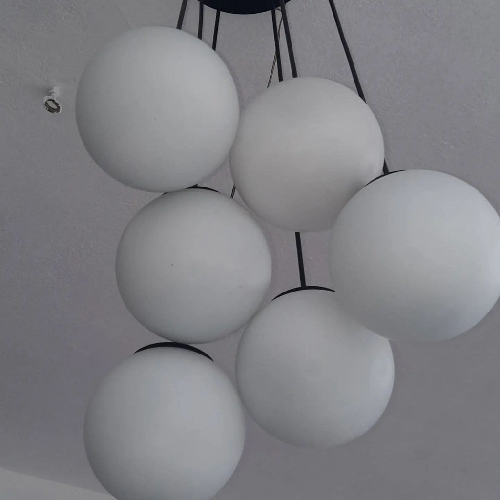 Modern White Glass Globe Pendant Light Homeartparis production