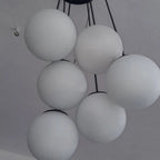 Modern White Glass Globe Pendant Light Homeartparis production