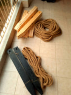 Rustic Wood and Rope Garden Fence, Nautical Themed Patio Railing, Jute Rope Pathway Border/ by home art paris