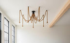 10 Arm Spider Rope Chandelier Rustic Multi Pendant Farmhouse Lighting Homeartparis production