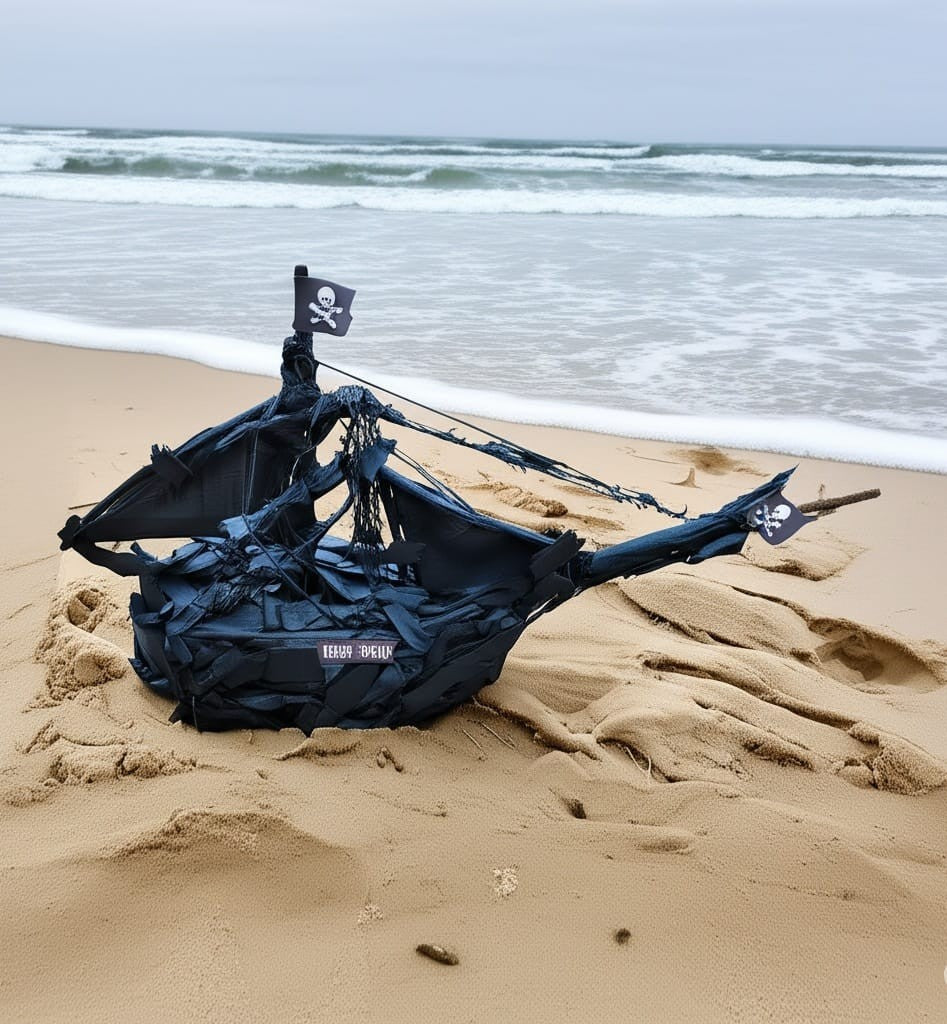 The Vintage Black Corsair Driftwood Sailing Ship Model Handmade Sailor Decor Homeartparis production