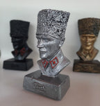 Silver Edition Mustafa Kemal Ataturk Bust Historical War Statue Homeartparis production