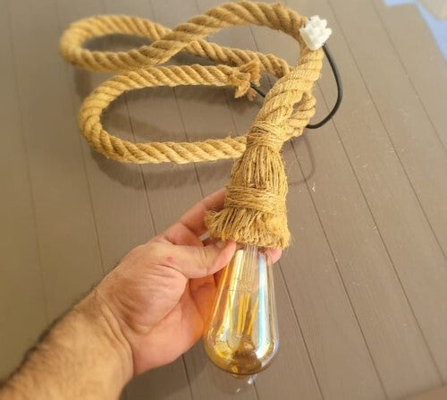 rope braid cable, hemp rope lighting, rustic rope lighting