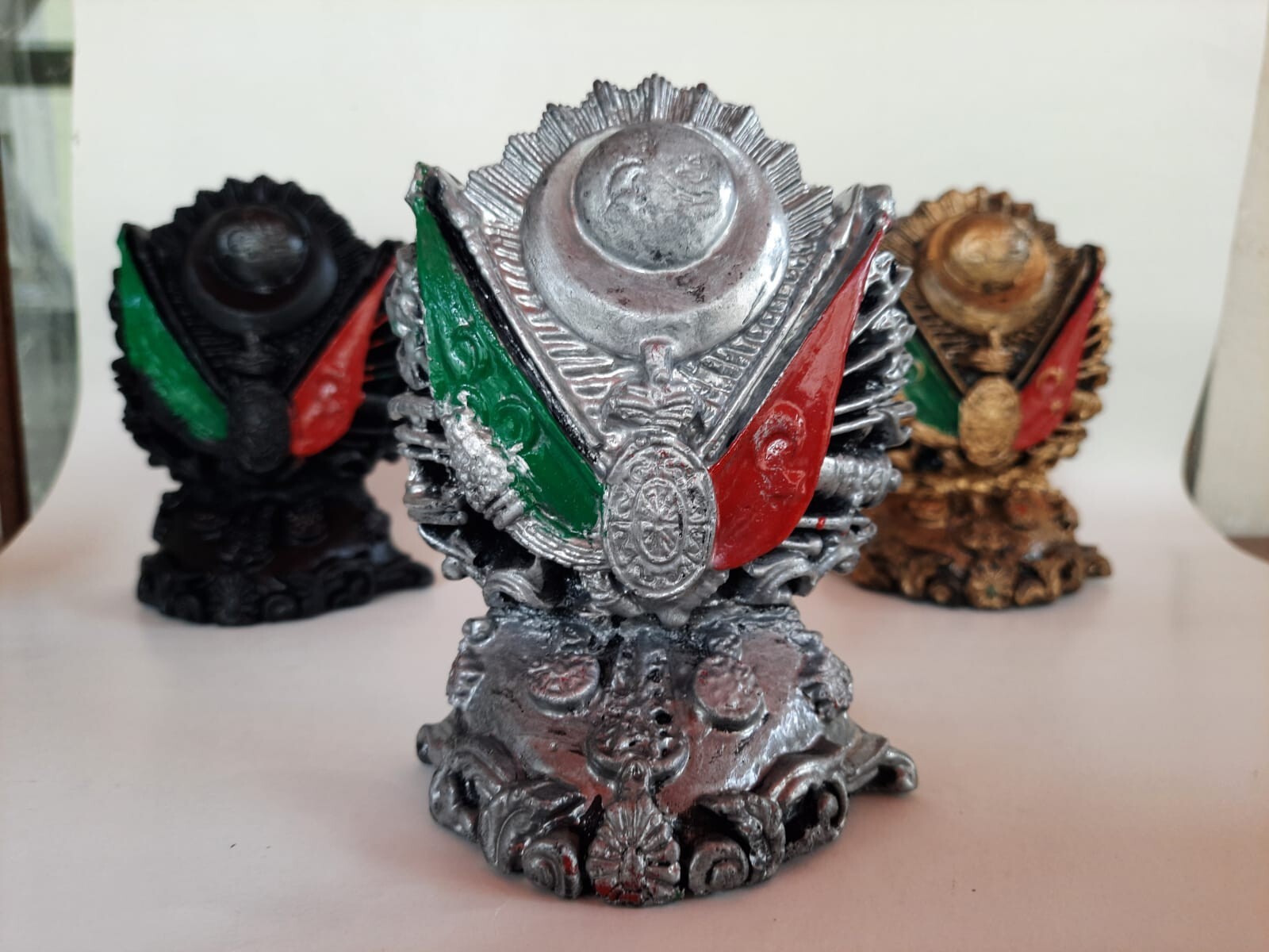 Ottoman Empire Coat of Arms Marble Statue,  historical collectible gifts, SILVER