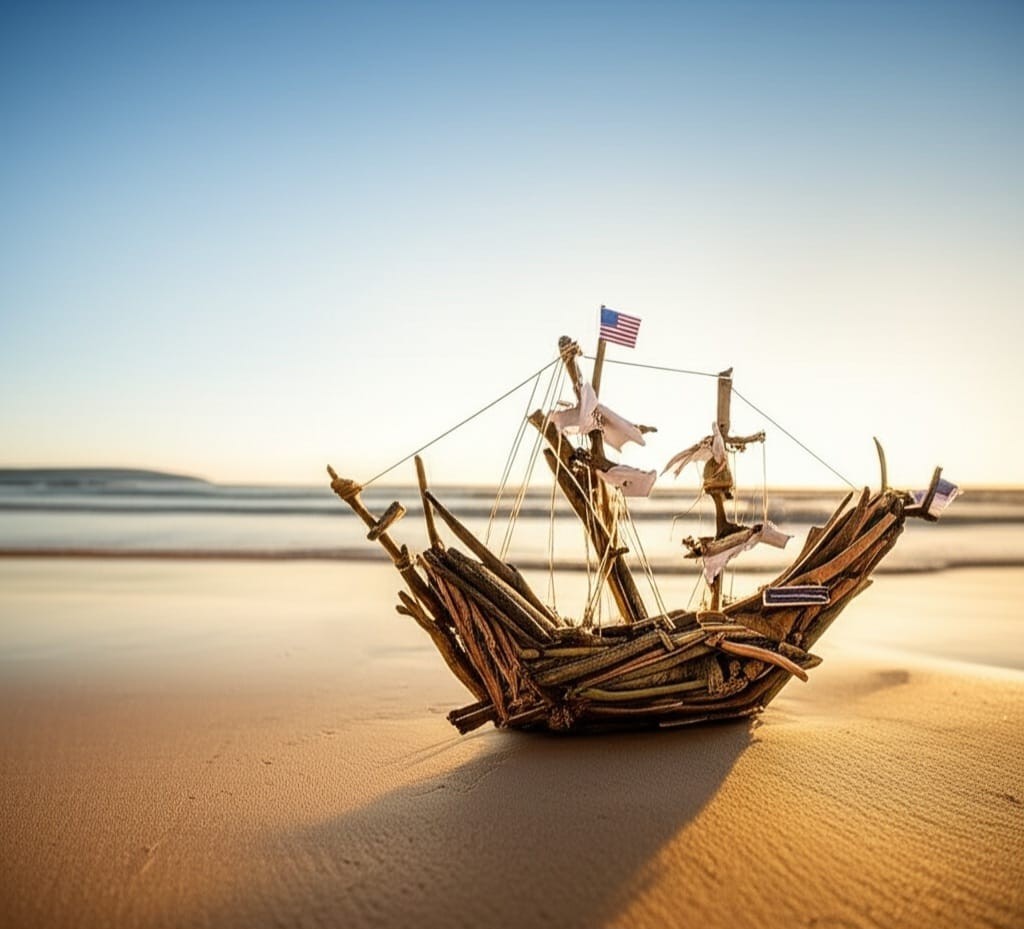 The USS George Washington Vintage Driftwood Ship Decorative Wooden Model Homeartparis production