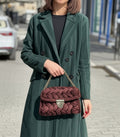 Brown Popcorn Stitch Crossbody Bag - Designer Knit Shoulder Bag by Seval Özsoy - Unique Limited Edition Boho Purse - Special Gift for Her