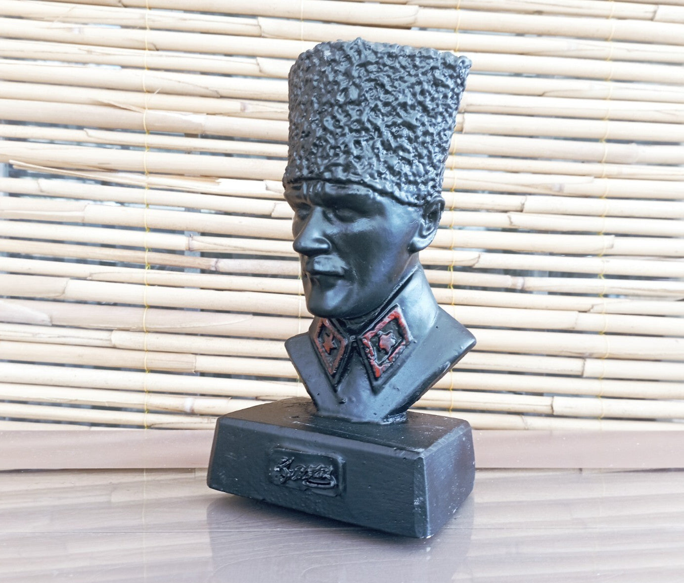Black Mustafa Kemal Ataturk Bust Historical War Statue Memorial Homeartparis production