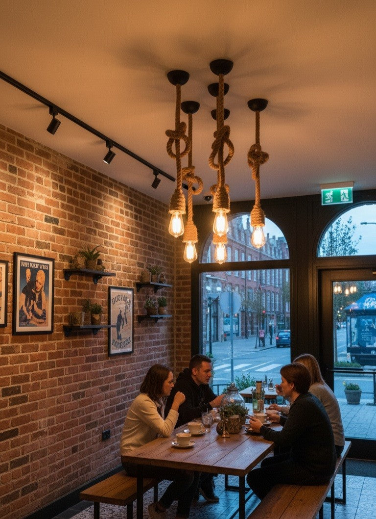 Jute rope lighting, rustic rope lighting