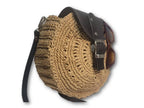 Round Straw Crossbody Bag, Chic City Style Purse, Handmade Woven Circle Bag, Travel Gift by SevalDesing
