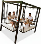Swing Table Dining Set - 1.3 Ton Capacity Heavy-Duty Metal Frame Commercial Furniture by home art paris