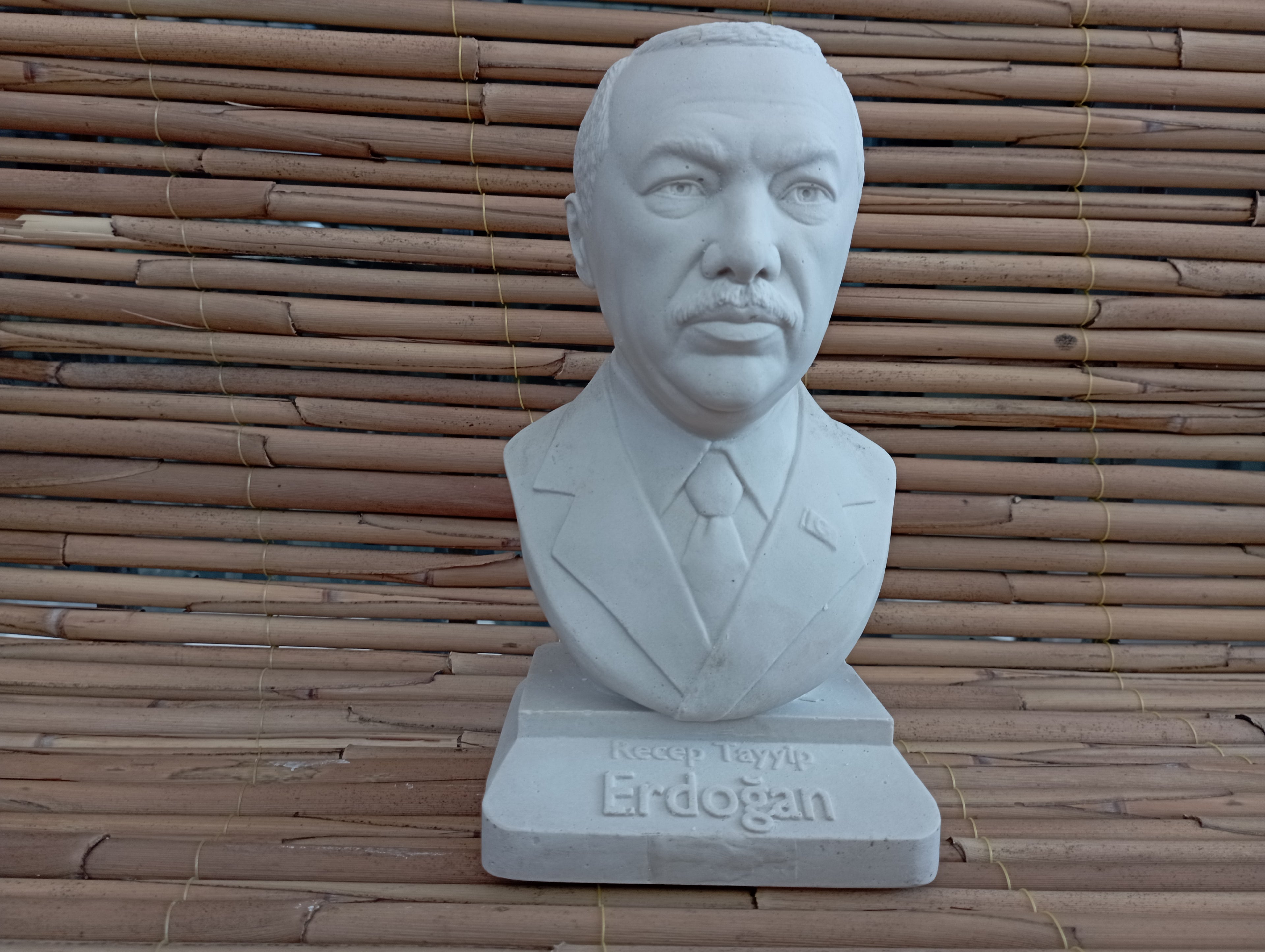 Recep Tayyip Erdoğan Bust, World Leaders Series Statue, Collectible Marble Dust Figurine, Office Desk Decor, Executive Gift