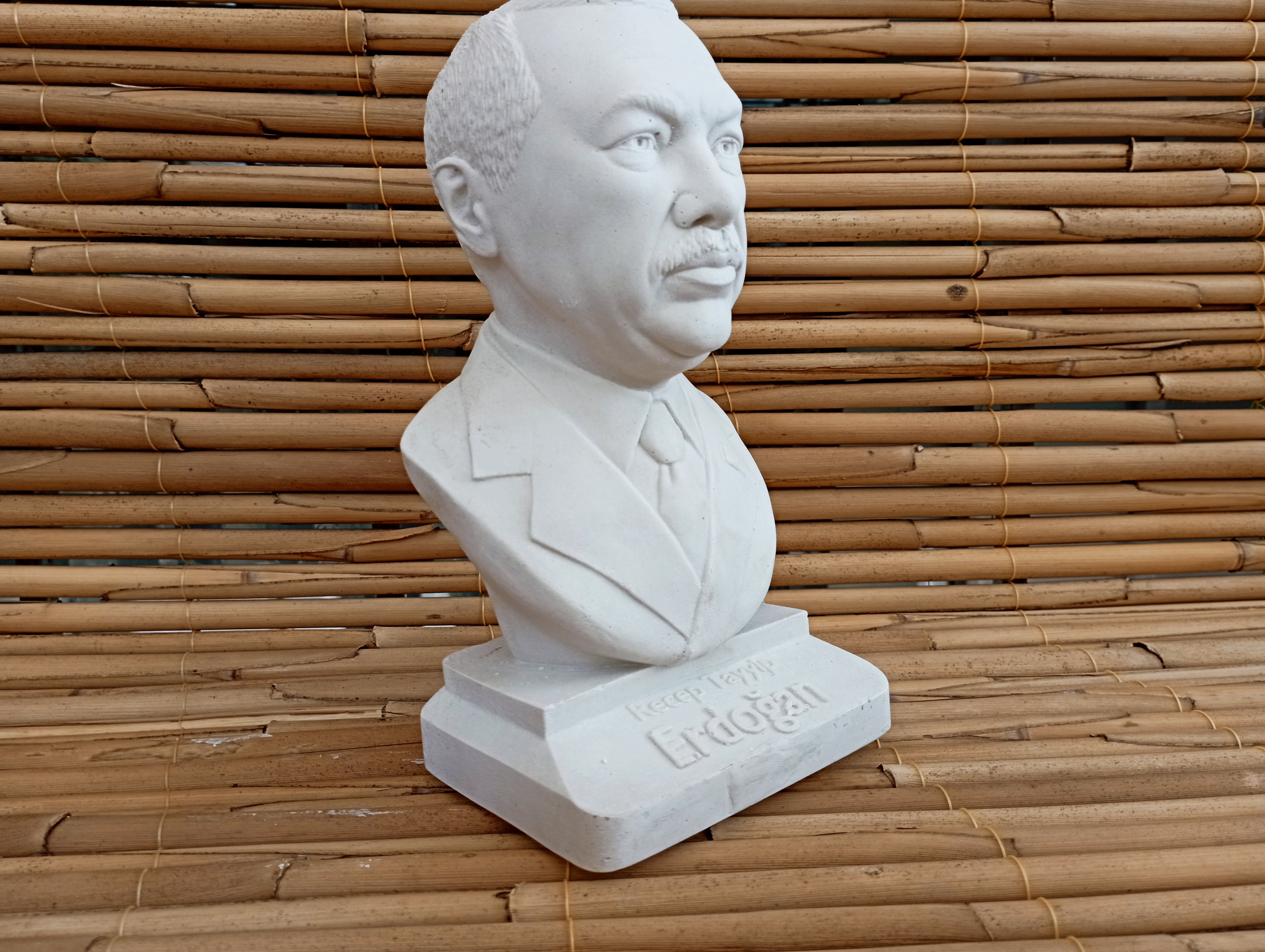 Recep Tayyip Erdoğan Bust, World Leaders Series Statue, Collectible Marble Dust Figurine, Office Desk Decor, Executive Gift