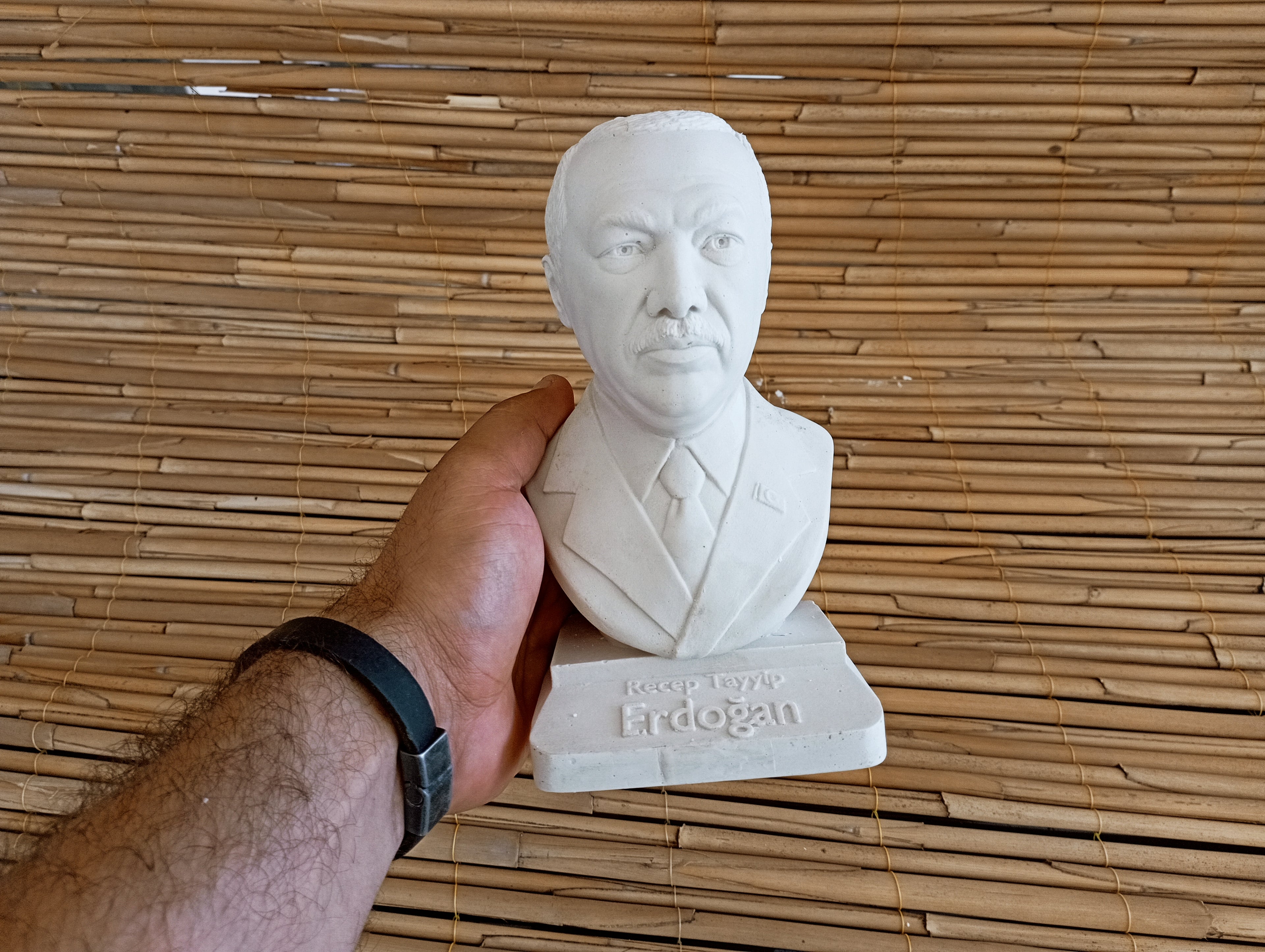 Recep Tayyip Erdoğan Bust, World Leaders Series Statue, Collectible Marble Dust Figurine, Office Desk Decor, Executive Gift