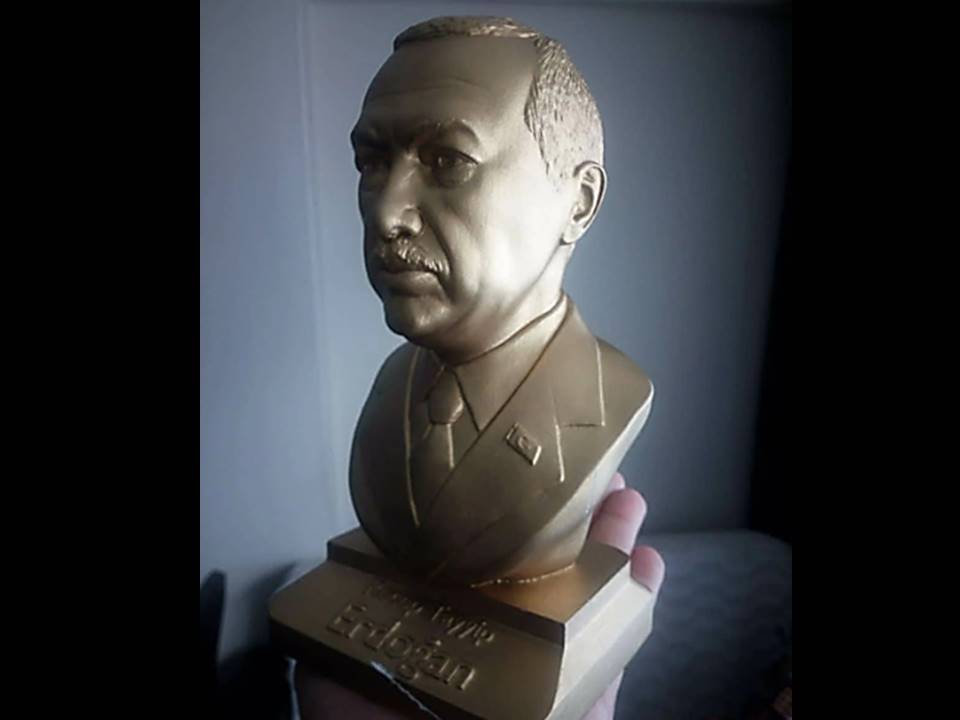 Recep Tayyip Erdogan Statue Bust Turkish President Historical Collectible Homeartparis production