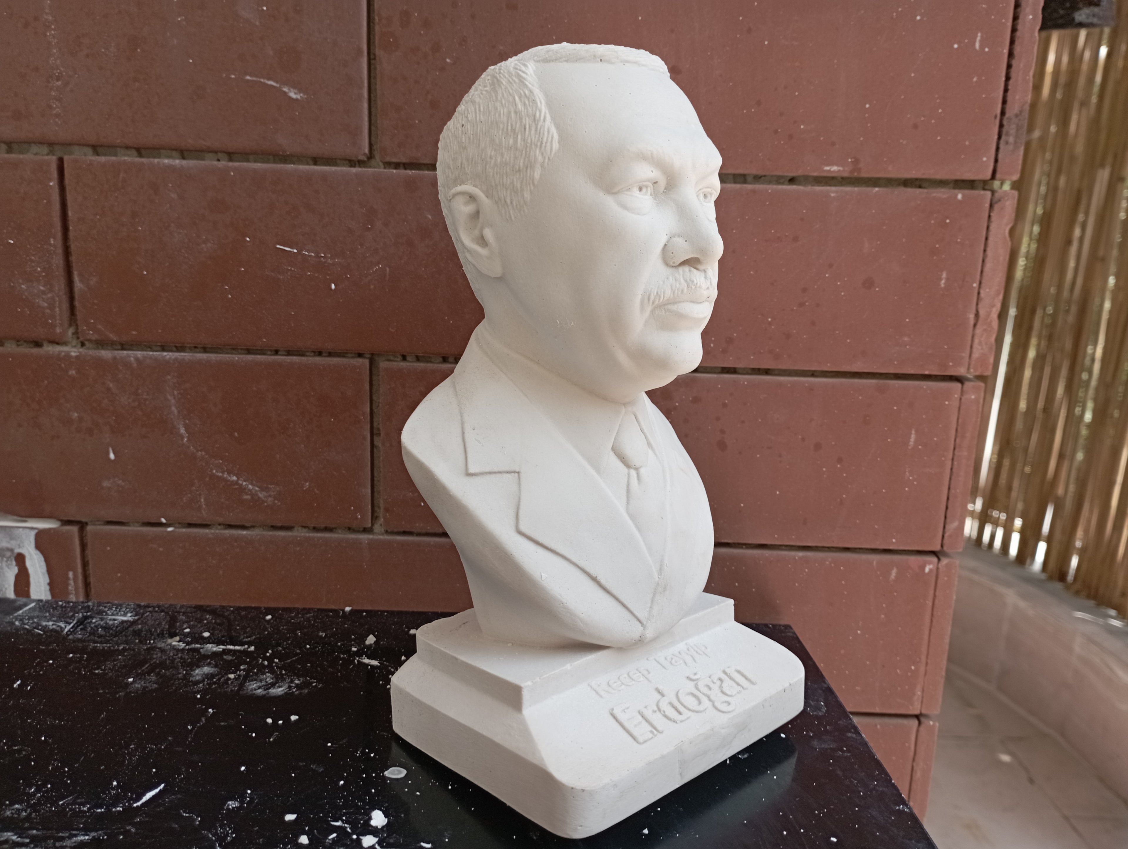 Recep Tayyip Erdoğan Bust, World Leaders Series Statue, Collectible Marble Dust Figurine, Office Desk Decor, Executive Gift