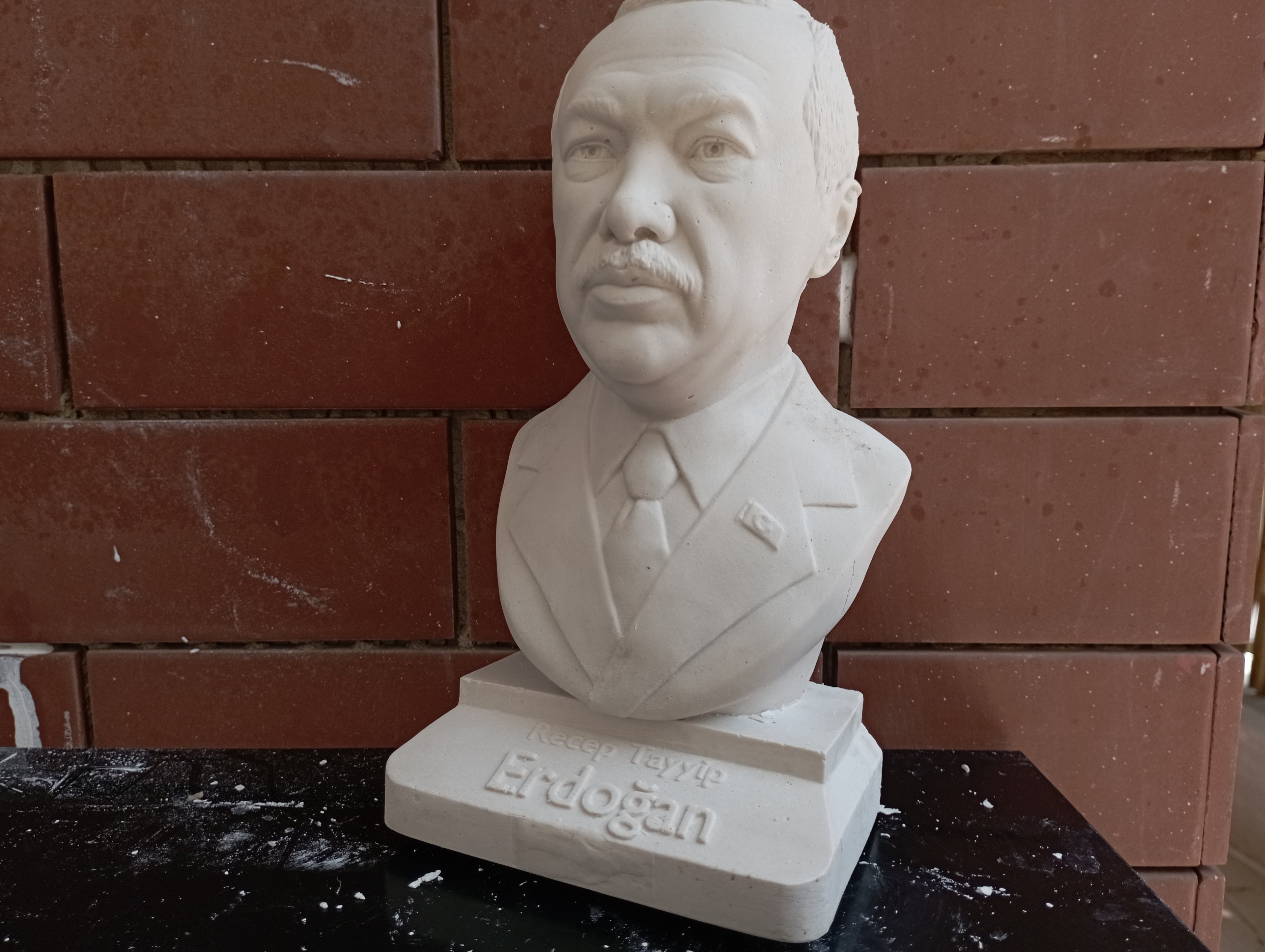 Recep Tayyip Erdoğan Bust, World Leaders Series Statue, Collectible Marble Dust Figurine, Office Desk Decor, Executive Gift