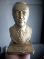 Recep Tayyip Erdoğan Bust, World Leaders Series Statue, Collectible Marble Dust Figurine, Office Desk Decor, Executive Gift