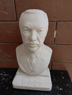 Recep Tayyip Erdoğan Bust, World Leaders Series Statue, Collectible Marble Dust Figurine, Office Desk Decor, Executive Gift