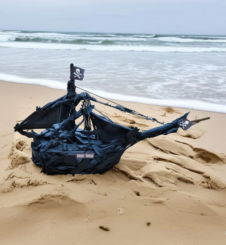The Vintage Black Corsair Driftwood Sailing Ship Model Handmade Sailor Decor Homeartparis production