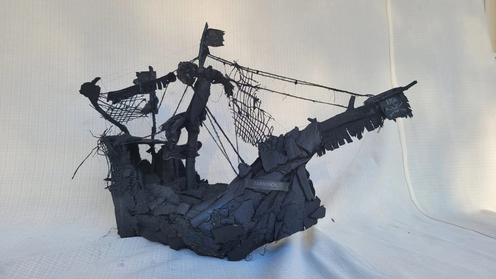 The Vintage Pirate Ship The Black Corsair Driftwood Ship with Sails Homeartparis production