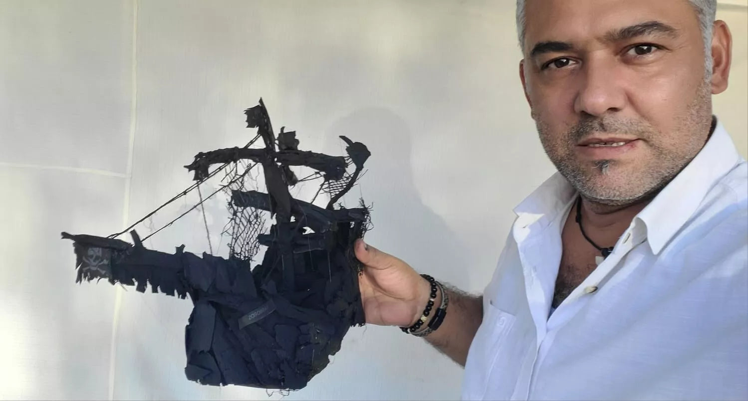 The Vintage Pirate Ship The Black Corsair Driftwood Ship with Sails Homeartparis production