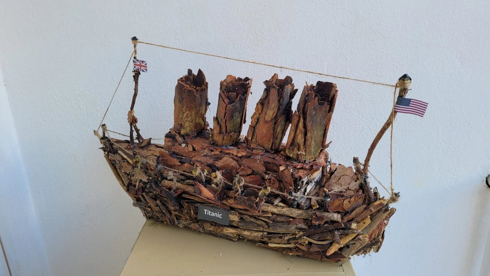The Vintage Titanic Driftwood Boat Large Wooden Historical Ship Model Homeartparis production