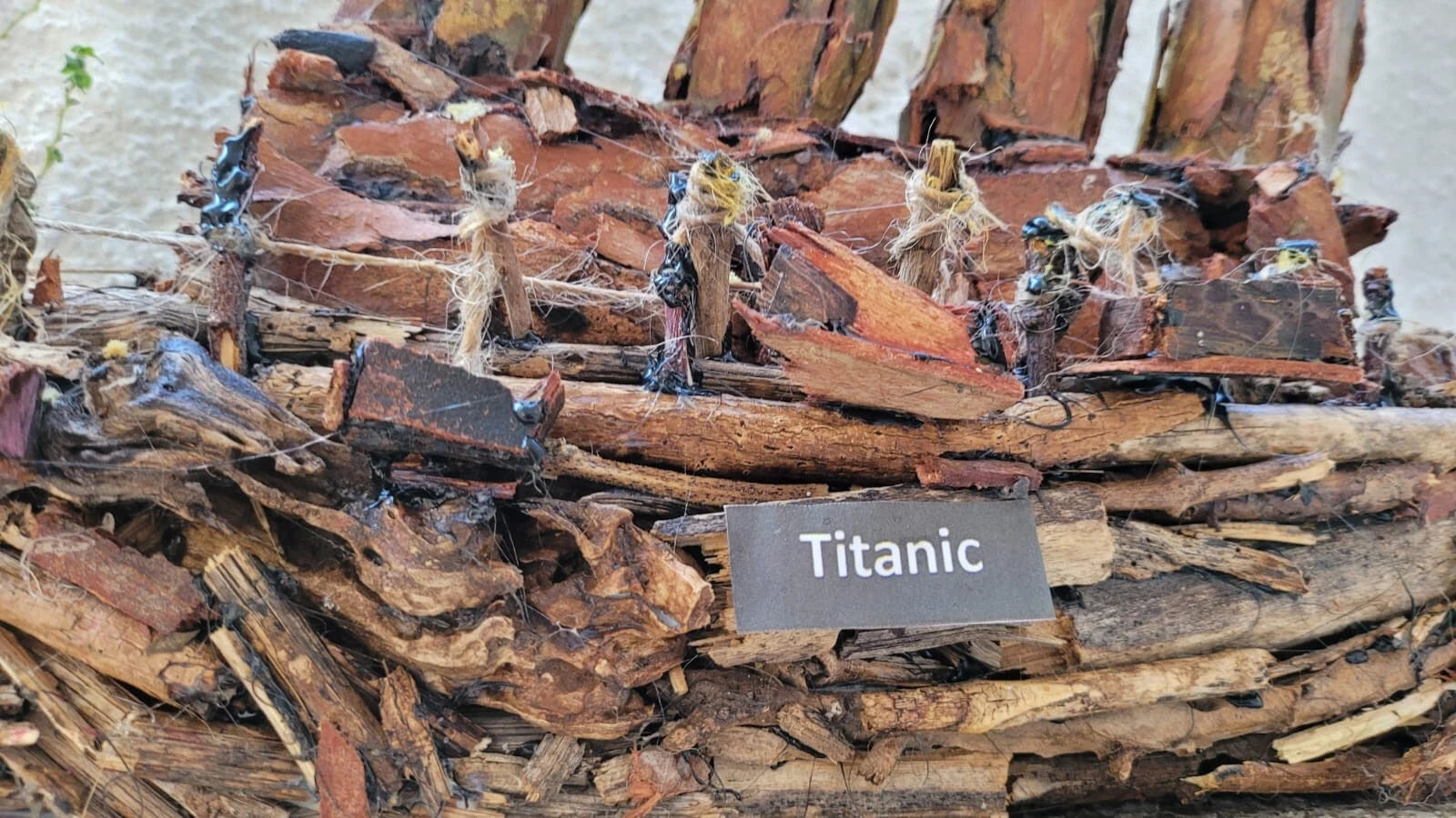 The Vintage Titanic Driftwood Boat Large Wooden Historical Ship Model Homeartparis production